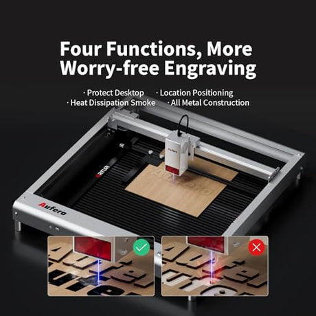 Aufero Laser Engraver 20000mW Laser Cutter Machine with 40L Air Assist Large Working Area Laser Engraver Machine for Wood, Metal, Acrylic,Leather Wood Laser Engraver with APP Control Aufero