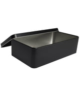 WEANOS Black Metal Tin Box Lids - Large Containers, Holder for Keeping Car Keys, Cookie, Pencil Case, 8.2 x 4.7 x 2.4 inch WEANOS