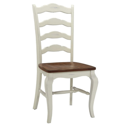 Home Styles French Countryside Oak/White Pair of Chairs with Distressed Oak and Rubbed White Finish 16.5D x 17.75W x 18H in - WoodArtSupply