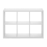 Furinno Cubicle Open Back Decorative Cube Storage Organizer, 6-Cube, White Furinno