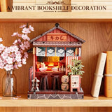 HYXBXSS Book Nook Kit, DIY Miniature House Dollhouse Kit for Adults and Teens, Booknook Tiny House Bookshelf Decor, Japanese Shop Building Kit 3D Wooden Puzzles, Gifts for Family and Friends