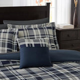 MaiRêve Navy Blue Twin XL Comforter Set, Twin XL Bedding Sets for Boys Girls 5 Pieces for Dorm Farmhouse All Season Lightweight &Comfy with Fitted Sheet, Flat Sheet (Navy Blue, Twin XL, 66"x90") MaiRêve