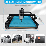 CNCTOPBAOS 4540 CNC Router Machine w/GRBL Offline Controller,500W Spindle 11000rpm,3 Axis Milling Engraving Wood Cutting Carving Engraver Machine For Metal Acrylic MDF Nylon Plastic 16.9x5.4x3.5inch CNCTOPBAOS