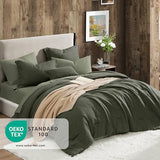 Geniospin California King Comforter Set - 7 Pieces Comforter King Size, Soft Solid Bedding Set for All Season, Textured Bed in a Bag with Sheets, Pillowcases & Shams (Dark Green,104''x96'') Geniospin