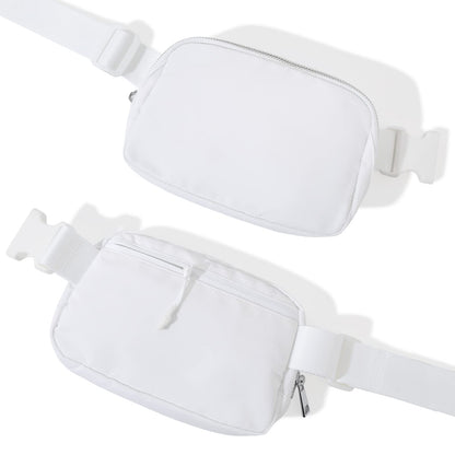 TOBVZOO Belt Bag Fanny Pack Crossbody Bags for Women Men, Everywhere Belt Bags with Adjustable Strap, Unisex Mini Fashion Waist Packs (White)