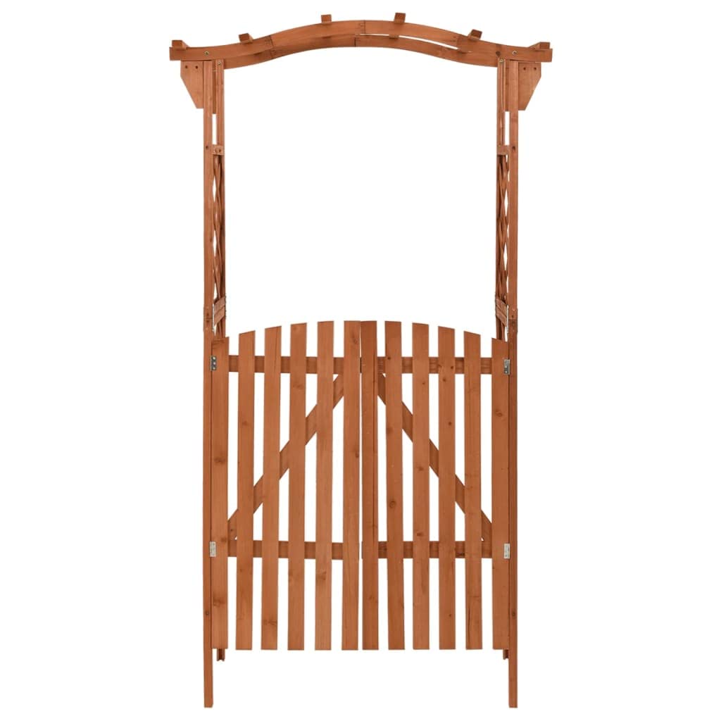 Wooden Arbor Arch with Gate | Wedding Arches Archway for Ceremony Party | Wood Garden Trellis Arbor for Outdoor Patio Bakcyard Yard Lawn Climbing Plants | Solid Firwood 45.7" x 15.7" x 80.3" FurturHome