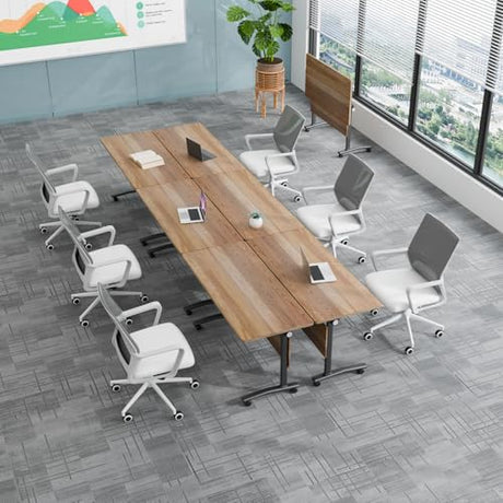 Usosidam Folding Conference Room Table with Wheels, Modular Flip-Top Conference Tables for Training Rooms, Classrooms & Seminars, Mobile Conference Table for Multi-Person Meetings Usosidam