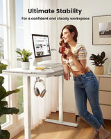 ErGear Dual Motor Electric Standing Desk with Drawers,48x24 Inch Whole-Piece Quick Install,Height Adjustable Stand up Sit Stand Home Office Ergonomic Workstation with USB Charging Ports(White) ErGear