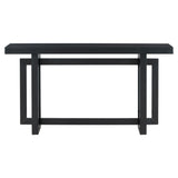 Modern Console Table Sofa Table with Industrial-inspired Concrete Top, 59'' Long Solid Wood Accent Entryway Table for Entryway Hallway Living Room Foyer Corridor (Black-AC) XD Designs