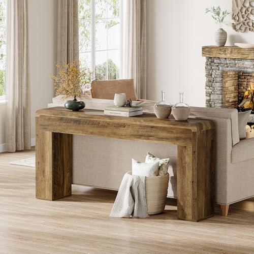 Tribesigns 70.9-Inch Extra Long Console Table, Rustic Wooden Sofa Table Behind Couch, Farmhouse Entryway Console for Living Room, Entryway, Hallway, Foyer (Brown) Tribesigns