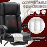 SleekJtre Massage Office Chair with Heat,Executive Desk Chairs with Foot Rest, Reclining Chair Big and Tall for Heavy People,4 Points Vibration 500lbs,Adjustable Lumar Support Black SleekJtre