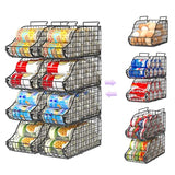 8-Pack Can Organizer for Pantry, Stackable Cabinet Food Shelves for Fridge, Wire Cupboard Storage, Holds up to 72 Beers,Small Metal Bin for Drink Beverage Egg Gillas, Rack for Kitchen Countertops RV Sonyabecca