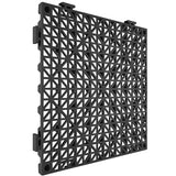 VEVOR Interlocking Tile 50PCS Black, Drainage Tiles 12" x 12" Splicing, Soft PVC Interlocking Drainage Floor Tiles, Non-Slip Drainage Holes for Restroom, Bathroom, Kitchen, Pool, Wet Areas VEVOR