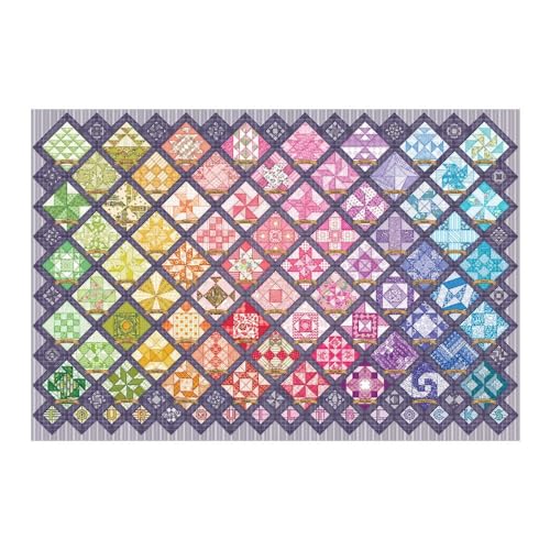 Cobble Hill 2000 Piece Puzzle - Four Square Quilt Blocks - Sample Poster Included Cobble Hill Puzzle Company Ltd.
