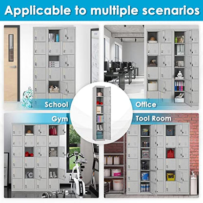 Greenvelly Metal Locker for Office Storage Locker Employees Locker for School Gym Lockers Corridor Locker 6 Tier 6 Door