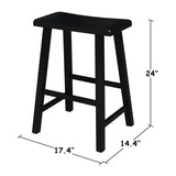 International Concepts 24-Inch Saddle Seat Barstool, Aged Black IC International Concepts