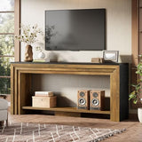Tribesigns 70.9-Inch Long Console Table, Farmhouse Narrow Wooden Sofa Table with Storage, 2-Tier Behind The Couch for Living Room, Entryway, Hallway, Foye Tribesigns