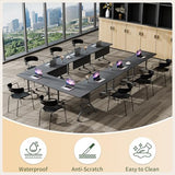 ZanyCajole Conference Room Table Folding Conference Tables, Modern Mobile Foldable Training Tables, Modular Rectangular Seminar Meeting Table with Silent Wheels for Office (4, Grey3, 61) ZanyCajole