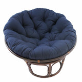 International Caravan Furniture Piece 42-Inch Rattan Papasan Chair with Solid Twill Cushion International Caravan