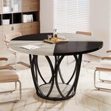 Tribesigns 47-Inch Round Conference Table for 4-6, Modern Meeting Table, Wooden Meeting Seminar Table, Simple Office Table for Office Conference Room Tribesigns