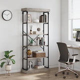 CABIHOME Rustic Industrial 6-Tier Bookshelf with Metal Frame for Stylish Storage and Display CABIHOME