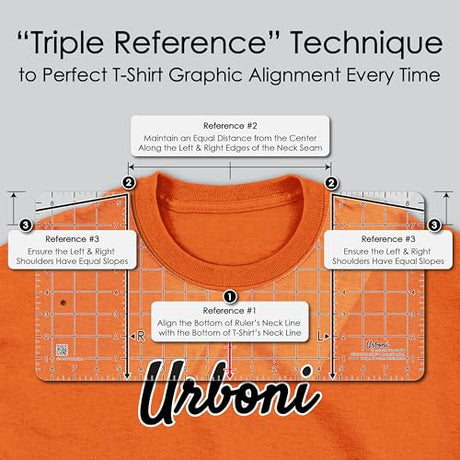 (Upgraded - XL Size) Tshirt Ruler Guide Vinyl Alignment - Shirt Measurement Tool Placement Center Design, DTF Template, Left Chest Logo, Accessories for Cricut, Heat Press Sublimation Iron on HTV Urboni