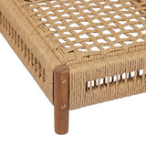 Christopher Knight Home Mercer Acacia Wood Chaise Lounge Chair Outdoor, Poolside Sun Lounger Recliner with Wicker Seat, Patio Outdoor Chaise Lounge, Adjustable Backrest Lounge Sofa, Teak+Light Brown