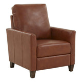Comfort Pointe Penny Caramel Brown Faux Leather Modern Push Back Recliner Comfort Pointe