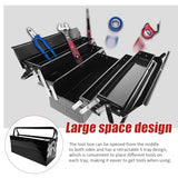 YATOINTO Metal Cantilever Tool Box, 21" Fold Out Steel Tool Box with Handle 3-Tier 5 Tray, Portable Metal Tool Storage Box Organizers for Home Studio Auto Repair Factory YATOINTO