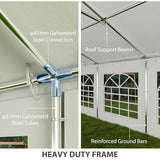 Outsunny 20' x 40' Heavy Duty Party Tent, Galvanized Outdoor Canopy Tent Large Event Shelter with Removable Sidewalls, 12 Windows and 2 Doors, Tents for Parties, Wedding, Events, BBQ Grill, White Outsunny
