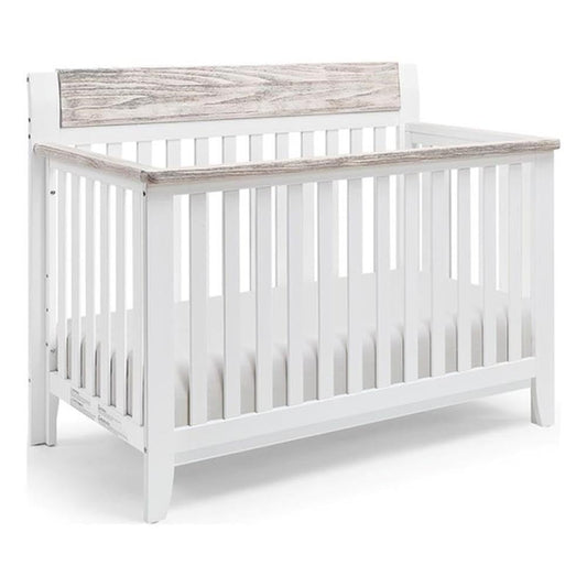 Suite Bebe Hayes 4 in 1 Convertible Crib, White and Wire Brushed Wood