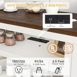 Hlivelood 66" Farmhouse TV Stand with Power Outlets for 75 65 Inch TVs, 33" Tall Entertainment Center with Storage Cabinets w/Adjustable Shelves, Rustic Large TV Media Console for Living Room, White Hlivelood