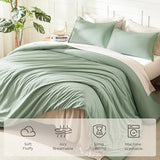 Litanika Comforter Full Size Set Sage Green, 3 Pieces Lightweight Bed Set, Solid Bedding Comforters Sets, Soft All Season Down Alternative Quilt Blanket Litanika