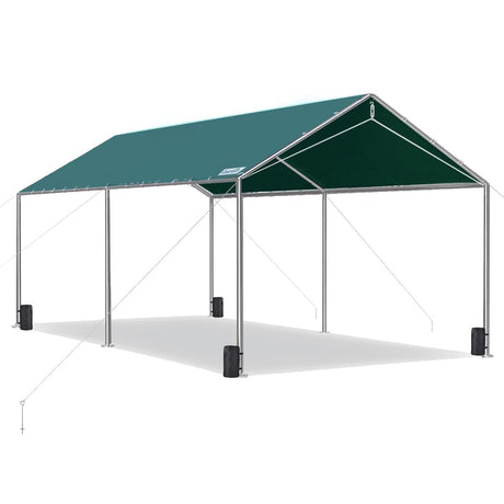Quictent 10X20ft Upgraded Heavy Duty Carport Car Canopy Party Tent with 3 Reinforced Steel Cables-Green Quictent