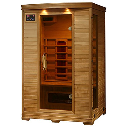 HeatWave BSA2406 2-Person Deluxe Ceramic Infrared Sauna, 1-2, Hemlock - WoodArtSupply