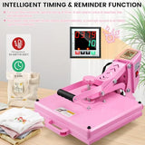 Whubefy Upgraded Heat Press 15x15 Slide Out, Industrial-Quality Digital Sublimation Heat Transfer Machine w/5 DTF Transfer Sheets, Clamshell Heat Press Machine for T-Shirts, Bags, Mouse Pads & More Whubefy