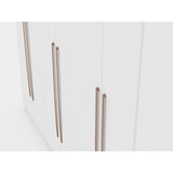Manhattan Comfort Gramercy 3-Sectional Wood Wardrobe Armoire Closet in White Manhattan Comfort