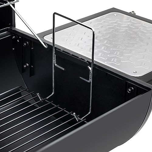 Royal Gourmet CC1830M 30-Inch Barrel Charcoal Grill with Offset Smoker & Warming Rack, Outdoor BBQ Grill with 811 Sq. In. Cooking Space for Backyard, Patio and Parties, Black Royal Gourmet