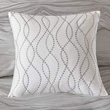 Madison Park Signature Glam Cozy Comforter Set - All Season Bedding Combo Filled Insert and Removable Duvet Cover, Shams, Decorative Pillows, Metallic White King(110"x96") 10 Piece Madison Park