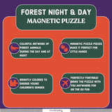 Mudpuppy Forest Night & Day - Tri Fold Magnetic Puzzles Featuring Two 20 Piece Forest Themed Artwork Mudpuppy