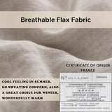Simple&Opulence 100% Linen Duvet Cover Set with Embroidery Border Washed - 3 Pieces (1 Duvet Cover with 2 Pillow Shams) with Button Closure Soft Breathable Farmhouse - Linen, Full Size Simple&Opulence