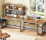 SEDETA L Shaped Gaming Desk with Hutch, 57.5” Reversible Corner Computer Desk with Storage Shelves, Gaming Desk with Pegboard, LED Lights, Power Outlet, Keyboard Tray (Rustic Brown) SEDETA
