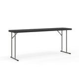 Flash Furniture Kathryn 6' Plastic Folding Training and Event Table, Rectangular Folding Training Table with 220-lb. Static Weight Capacity, Black Flash Furniture