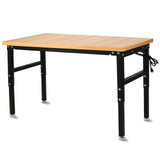 SGOLAN Adjustable Workbench with Power Outlet,60 Inch Workbench for Garage,2000 Lbs Capacity Hardwood Workbench,Heavy Duty Table for Workshop Office Home Commercial SGOLAN