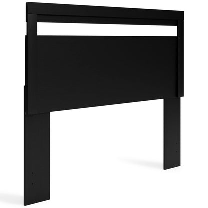 Signature Design by Ashley Finch Modern Headboard ONLY, Queen, Black - WoodArtSupply