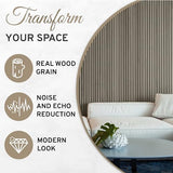 DOGBERRY 2 Pack Acoustic Wood Wall Panels, Decorative Soundproof Panels for Walls and Ceiling,n, 3D Slat Wood Wall Panels (94.49” x 25.4” Total Coverage, Drift Wood) DOGBERRY