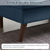 Enobala Futon Sofa Bed, 72" Convertible Futon Couch with 3-Level Adjustble Backrest, Modern Loveseat Couch, Folding Recliner Sleeper Sofa for Small Spaces, Living Room, Apartment, Guest Room, Blue Enobala