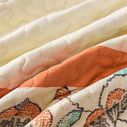 BEITE FIBER Bohemian Twin Size Comforter Quilt Sets -2 Pieces Red Quilts 100% Cotton(1Quilt,1 Pillow Shams) with Reversible Bedspreads Bohemian Patchwork Bedding Set Sleep Companion BEITE FIBER
