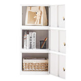 iCHENGGD 3 Door Metal Locker Steel Storage Cabinet, Office Storage Lockers for Employees, Vertical Metal Cabinets for Home,Office,School,Room Storage Organizer (White) iCHENGGD