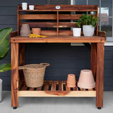 Backyard Discovery Table Serving Bar-Acacia Wood Potting Bench, Brown Backyard Discovery
